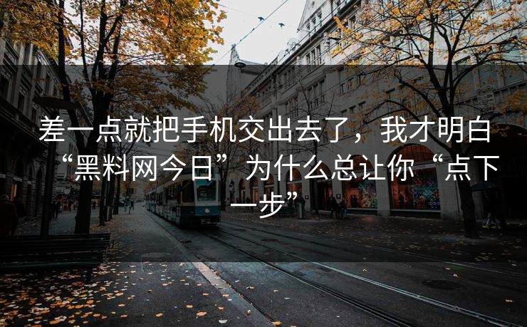 差一点就把手机交出去了，我才明白“黑料网今日”为什么总让你“点下一步”