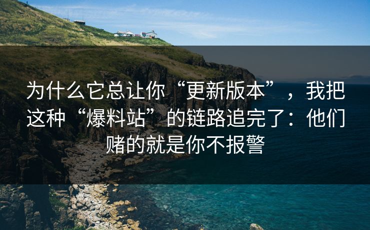 为什么它总让你“更新版本”，我把这种“爆料站”的链路追完了：他们赌的就是你不报警