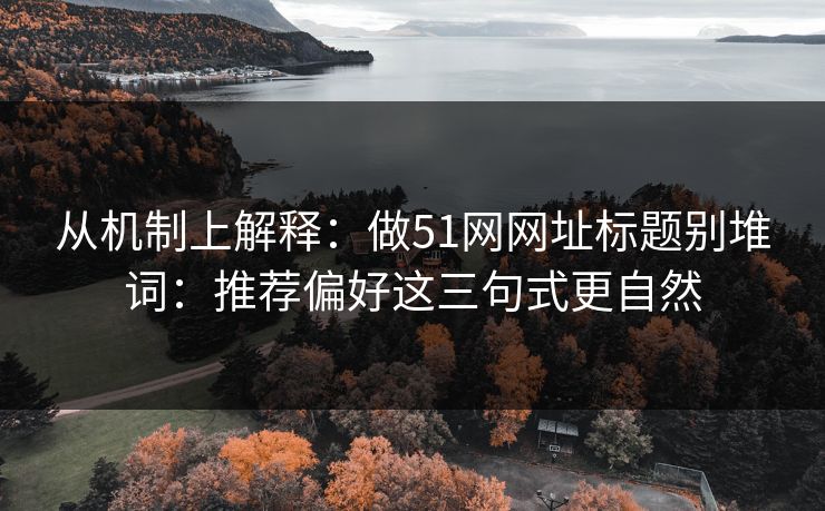 从机制上解释：做51网网址标题别堆词：推荐偏好这三句式更自然