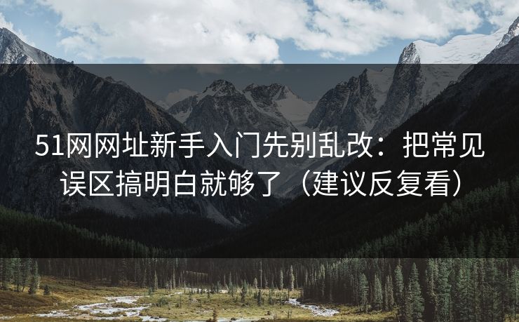 51网网址新手入门先别乱改：把常见误区搞明白就够了（建议反复看）